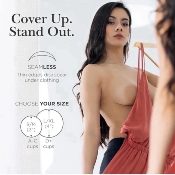 2 Pack Sticky Adhesive Silicone Nipple Covers- Reusable Nipple Covers Light Skin - Picture 3 of 8